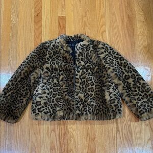 Zara Leopard-Print Faux Fur Jacket - Brown, Black & Cream